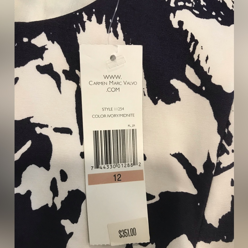 NWT! CARMEN MARC VALVO floral midi dress SZ 12 - Picture 3 of 15